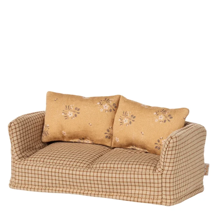 Maileg Couch Maus gelb kariert Mable 11-5406-00