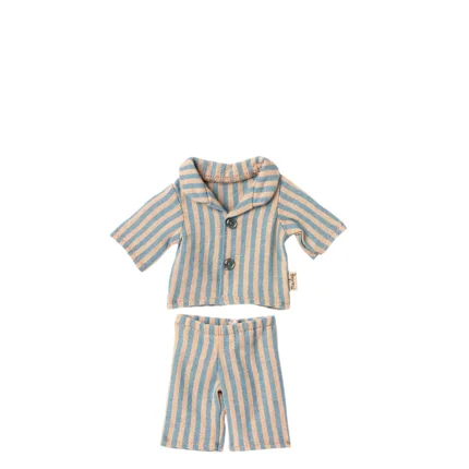 Maileg Schlafanzug Pyjama Teddy Kind Junior blau gestreift 16-1831-00