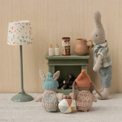Maileg Kamin Miniatur grün Hasen Kaninchen Puppenhaus Teddy 11-5013-00