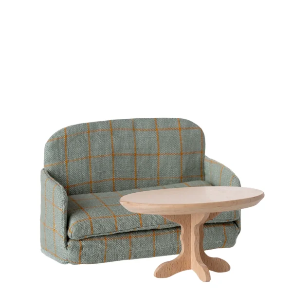 Maileg Schlafsofa Maus Kariert Blau Grün 11-5410-00