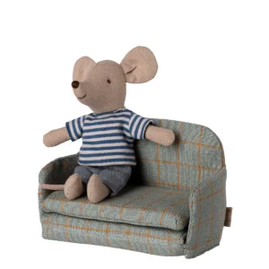 Maileg Schlafsofa Maus Kariert Blau Grün 11-5410-00