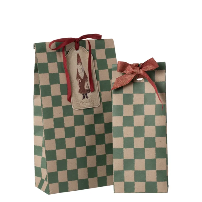Maileg Geschenktüten grün Karo