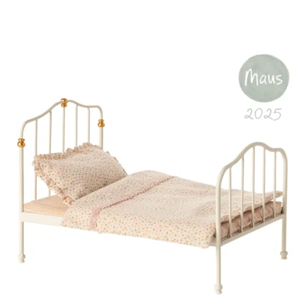 Maileg Vintage Bett Maus creme weiß Mama Papa Eltern 11-5124-00