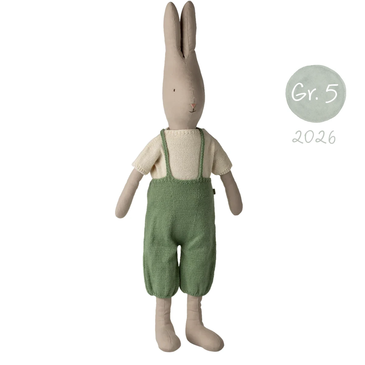 Maileg Kaninchen Größe 5 – Klassisch, Gestricktes Hemd und Overall