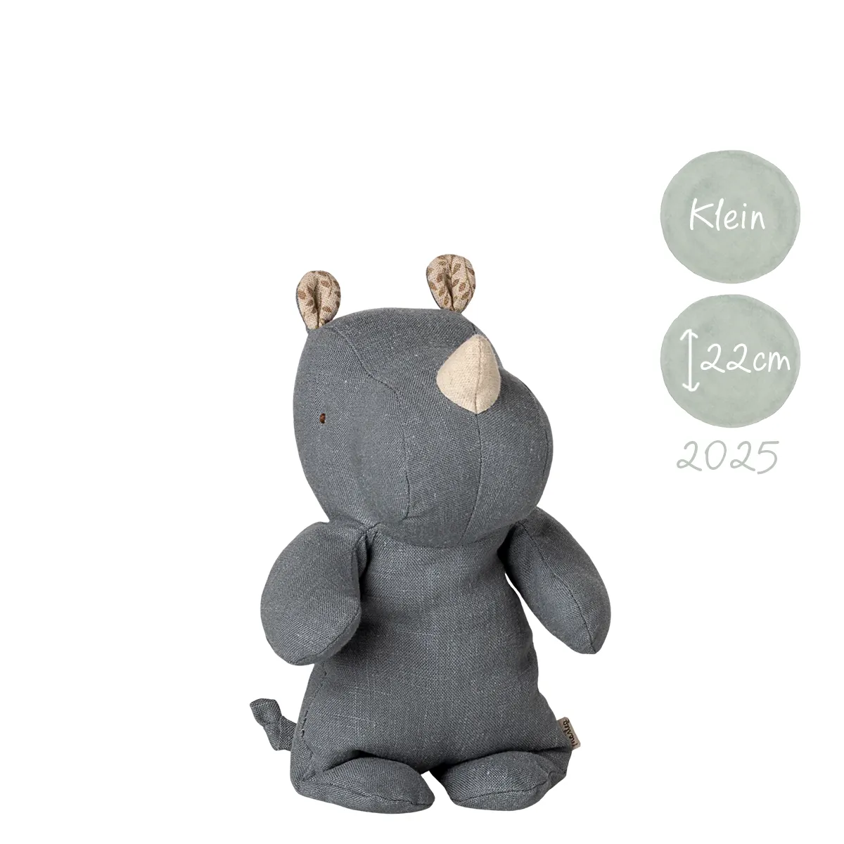 Maileg Nashorn “Safari Friends” – Staubblau, Klein (22 cm)